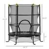 Jump Into Fun 5.3FT Recreational Trampoline for Kids With Safety Enclosure,All-weather Grille,Lower Protective net Easy to move Indoor & Outdoor Use - 2 of 4