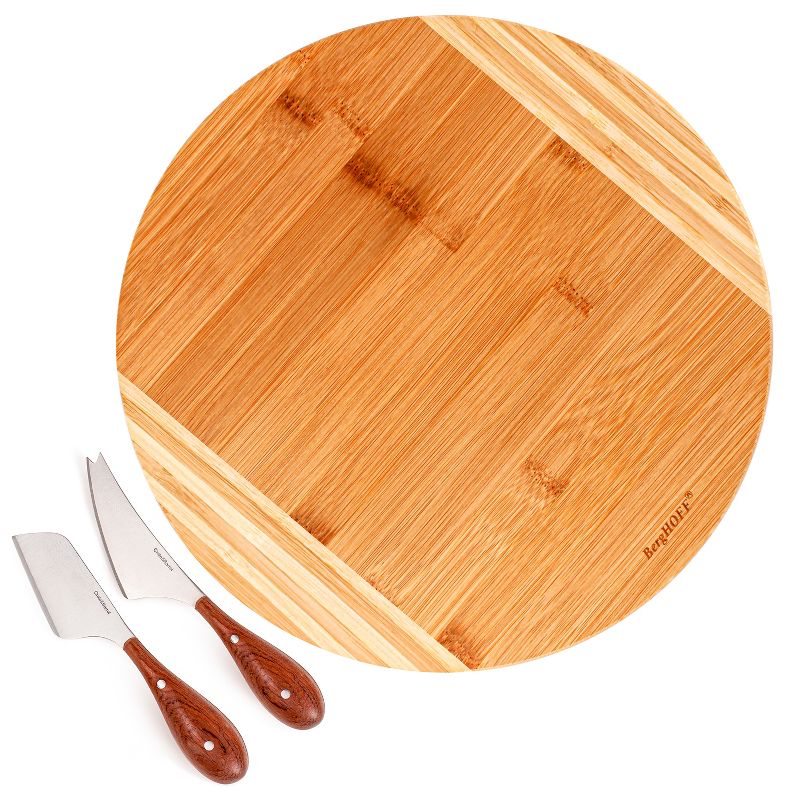 BergHOFF 3Pc Aaron Probyn Cheese Board Set, Bamboo Cutting Board, Cheese Knives, 1 of 9