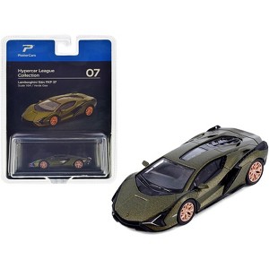 Lamborghini Sian FKP 37 Verde Gea Green Metallic "Hypercar League Collection" 1/64 Diecast Model Car by PosterCars - 1 of 3