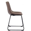 Dining Chair 31.3" H (Set of 2) – Vintage Espresso, Faux Leather Upholstery & Black Steel Legs by Zuo Modern - 4 of 4
