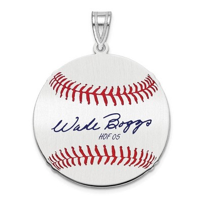 Black Bow Jewelry Sterling Silver Wade Boggs Signature MD Enamel Baseball Pendant