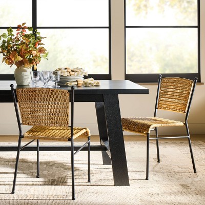 Rattan Metal Dining Chair - Thumbnail 2