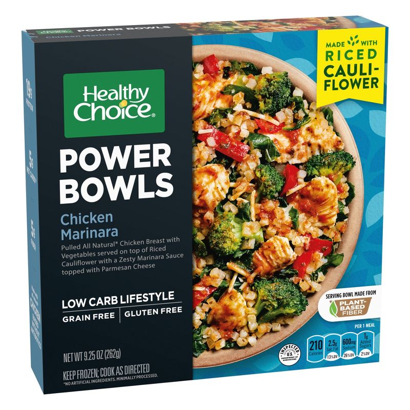 Healthy Choice Gluten Free Frozen Power Bowls Chicken Marinara with Cauliflower Rice - 9.25oz, 3 of 5