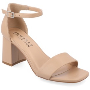 Journee Collection Women's Valenncia SuperNatural Shades Open Square Toe Ankle Strap Sandals - 1 of 4