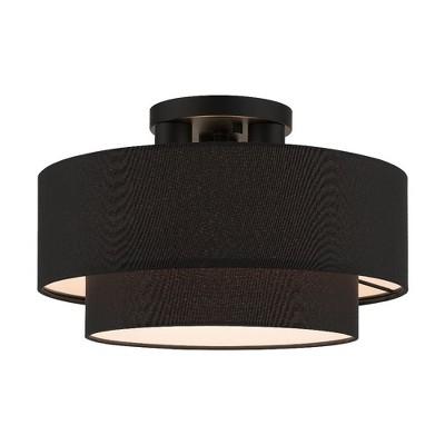 Livex Lighting Bainbridge 3 - Light Semi-Flush Mount in  Black