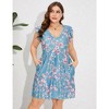 Garvee Womens Plus Size Casual Tunic Dress V Neck Loose Swing Ruffle Summer Boho Midi Dress with Pockets - 4 of 4
