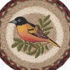 Earth Rugs Oriole Bird Round Trivet – 10" Braided Jute Hot Pad with Bright Songbird Print - 2 of 3