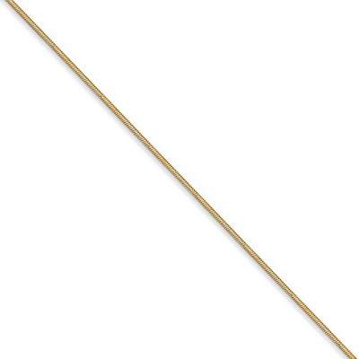 Black Bow Jewelry 0.8mm, 14k Yellow Gold, Octagonal Snake Chain Necklace