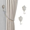 Unique Bargains Curtain Holdbacks Fan Hooks Zinc Alloy 3.86"x1.97" 1 Pair - 2 of 4
