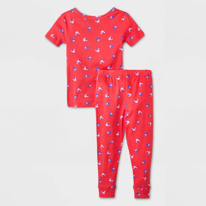 Toddler Girls' 4pc Snug Fit Minnie Mouse Cotton Pajama Set - Pink, 2 of 5