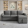 Whisen 83.5" L-shaped Sectional Couch, Convertible Sofa Bed with Ample Storage Space, Two Cup Holders - 3 of 4