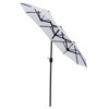 Double-sided Patio Umbrella 9.5' Large Outdoor Market Umbrella with Push Button Tilt and Crank, 3 Air Vents and 12 Ribs, for Garden, Deck, Pool, White - 2 of 4