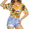 HAPPY BAY Button Down Shirt for Women Casual Beach Party Summer Short Sleeve Vacation Tops Button Up Hawaiian Shirts Blouses for Women - 3 of 4