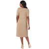 Jessica London Women's Plus Size Stretch Cotton Square Neck Midi Dress - 3 of 4