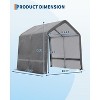10x10FT Carport with 2 Roll-Up Doors & Vents, 240G Heavy-Duty Waterproof PE Tarp, UV-Resistant Storage Sheds for Motorcycle, Firewood & Tools - 2 of 4