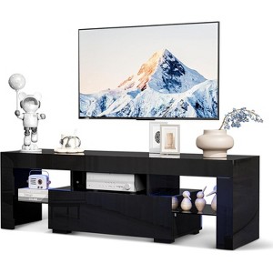 VINGLI LED TV Stand, Modern Entertainment Center with Lights and Storage for 65/70/75/85 Inch TV - 1 of 4