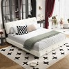 Whisen King Size Chenille Platform Bed, Wooden Bed Frame,Tufted Headboard with Extra-Large Ultra-Soft Cloud Pillow - 2 of 4