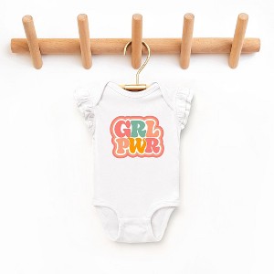 The Juniper Shop Girl Power Retro Baby Flutter Sleeve Bodysuit - 1 of 2