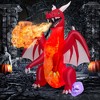 Costway 8 FT Halloween Inflatable Red Dragon with Wings & Skull Holiday Decoration Light - 2 of 4