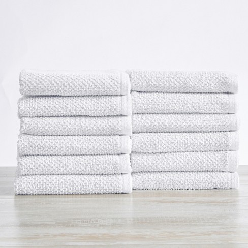 12pc Big Bundle Cotton Bath Towel Set White : Target