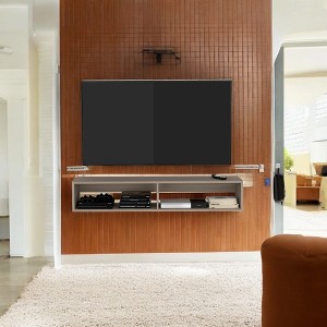 Alilang 60.00 Inch Wall-Mounted Storage Shelf with Open Compartments-Light Gray - 1 of 4