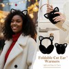 FAAYFIAN Foldable Fuzzy Faux Rabbit Fur Cat Ear Muffs for Winter Women Teens, Soft Ear Warmer - 3 of 4