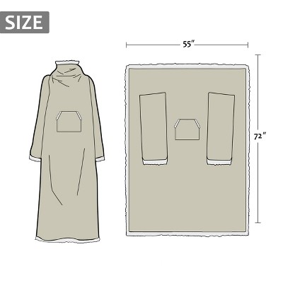 Camel Sherpa Fleece Wearable Blanket with Sleeves