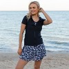 Calypsa Women's Full-Zip Short Sleeve UPF 50+ Adele Swim Top - 3 of 4