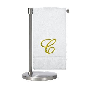 BC BARE COTTON Monogrammed Bath Towel, Personalized Gift, 27 x 54 inches - Set of 2 - White - Gold Script - 1 of 1