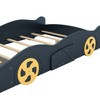 Okak Platform Bed Frame with Wheels and Storage Race Car-Shaped for Kids Noise-Free Bed Strong Wood Slats Easy Assembly - 4 of 4