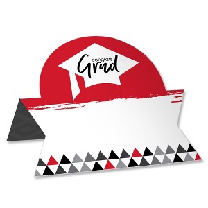 Big Dot of Happiness Red Grad - Best is Yet to Come - Red Graduation Party Tent Buffet Card - Table Setting Name Place Cards - Set of 24 - 1 of 4