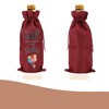 Unique Bargains Balloon Pattern Wine Bags with Drawstrings Red 1 Pc - 4 of 4