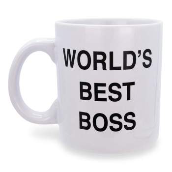 Silver Buffalo The Office Dunder Mifflin "World's Best Boss" Ceramic Mug | Holds 20 Ounces
