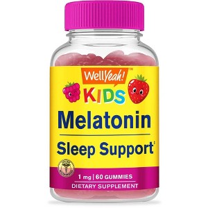 WellYeah Kids Melatonin Gummies 1 mg - Natural Berry Flavor - 60 Count - 1 of 4
