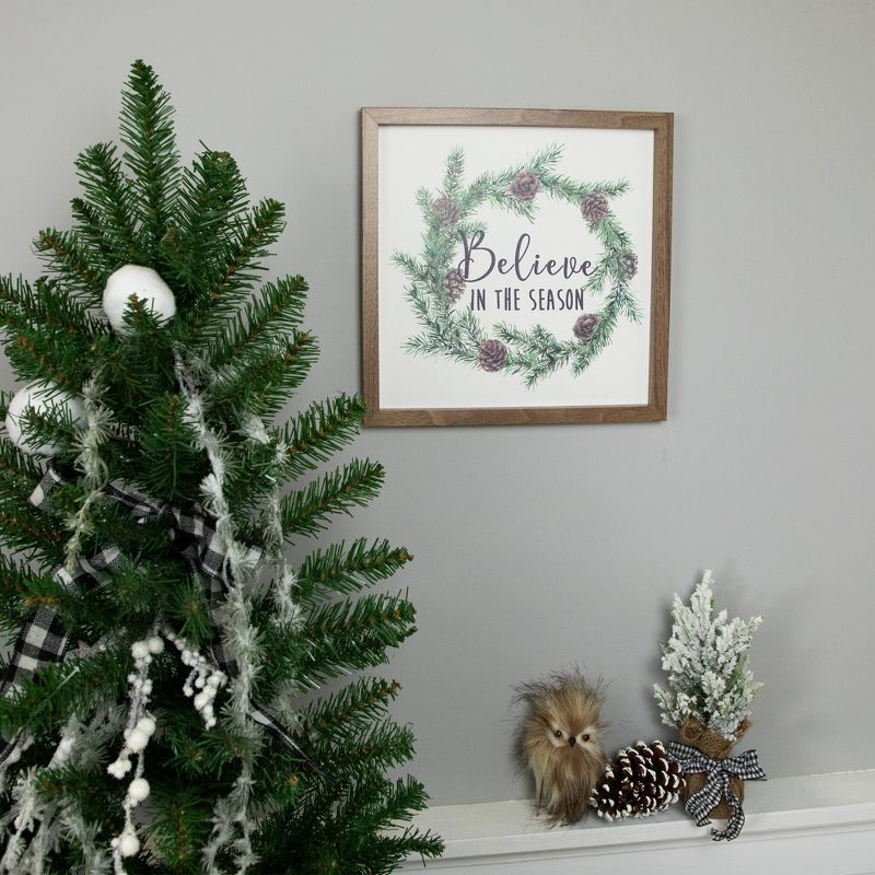 Northlight 11.75" Framed Believe In The Season Christmas Wall Sign, 3 of 8