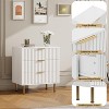 Nasitip 3-Drawer Dresser-Fluted Wooden Nightstand with Deep Storage, Wide Top Chest Organizer - 4 of 4
