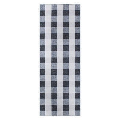 World Rug Gallery Contemporary Checkered Machine Washable Area Rug