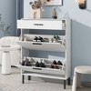 ChicFurnit Shoe Racks 2 Flip Drawers Shoe Cabinet Dust Protected Freestanding Shoe Cabinet for Entryway, White, 31.5"*9.84"*43.3" - 3 of 4