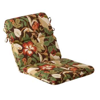 Outdoor Chair Cushion - Brown/Green Floral - Pillow Perfect