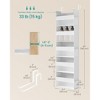 Over The Door Organizer with 5 Pockets, 5-Tier Hanging Storage with Transparent Mesh, Metal Hooks for Pantry Bathroom Bedroom, Cloud White - 4 of 4