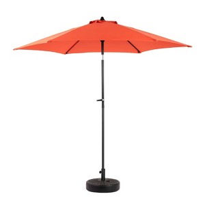 DSVIMOY Patio Umbrellas, Outdoor Umbrella with Push Button Tilt and Crank, Market Umbrella with 6 Ribs, Orange, 103.94"*98.43"*103.94" - 1 of 4