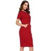 Women's Short Sleeve Hooded Sweatshirt Dress, Pullover Casual Hoodie Midi Dress - 2 of 4
