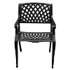 Oakland Living 5pc Patio Dining Set: UV-Resistant Aluminum Furniture, 48" Round Table with Umbrella Hole, 4 Arm Chairs - 3 of 4