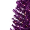 Northlight 4' Pre-Lit Purple Tinsel Artificial Christmas Tree- Clear Lights, Purple Wire - 3 of 4