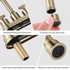 WOWOW 4 in. Centerset Double Handle Bathroom Faucet with Drain Kit Included in Brushed Nickel - 3 of 4