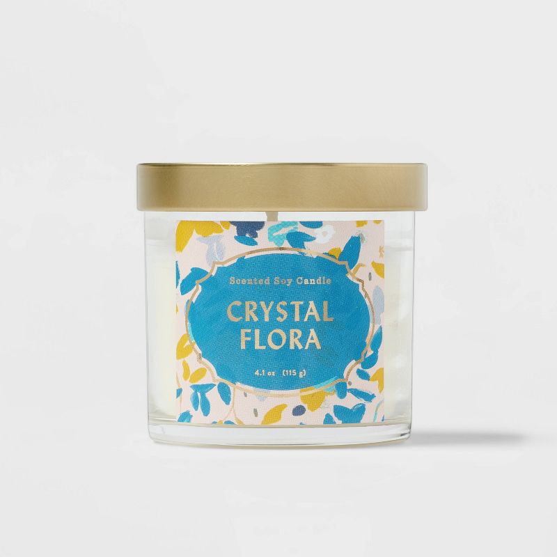Lidded Glass Jar Candle Crystal Flora - Opalhouse™, 1 of 7