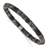 Chisel Stainless Steel Brushed Spectrolite and Black Agate Beaded Stretch Bracelet - 2 of 2