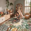 Washable Jungle Animal Print Living Room Rugs, Ultra Thin Soft Forest Bedroom Carpet, Botanical Print Dining Room Floor Cover - 4 of 4