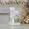LED Flocked Wooden House 14.5"H - 3 of 4