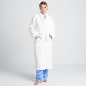 Lands' End Women's Cotton Terry Long Spa Bath Robe - 1 of 4